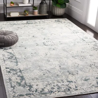 Safavieh Mirage Hand Made Area Rug, Grey / Teal Traditional Style Non-shedding In White