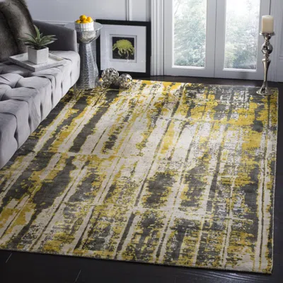 Safavieh Mirage Hand Made Area Rug, Grey / Yellow Contemporary Style Non-shedding In Multi