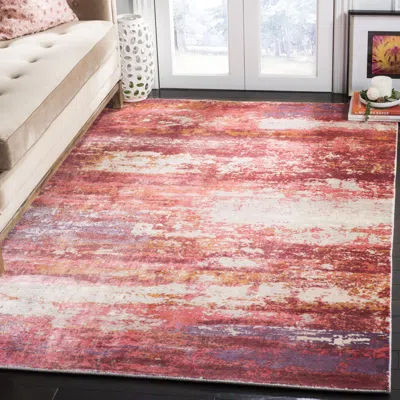 SAFAVIEH MIRAGE HAND MADE AREA RUG, RED / IVORY CONTEMPORARY STYLE NON-SHEDDING