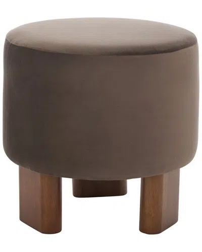 Safavieh Mista Ottoman With Wood Legs In Brown