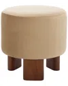 Safavieh Mista Ottoman With Wood Legs In Neutral