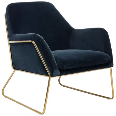 Safavieh Misty Metal Frame Navy And Gold Accent Chair