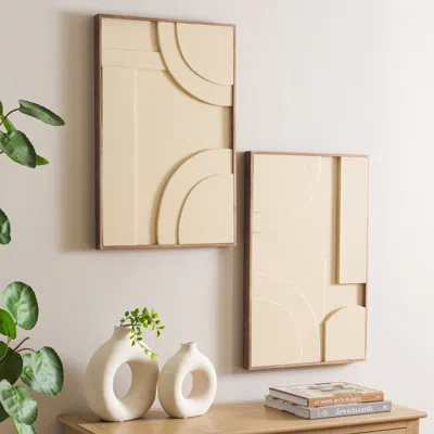 Safavieh Modern Geometry Framed Dimensional Wall Art In Neutral