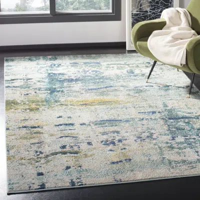 Safavieh Monaco Machine Made Area Rug, Blue / Grey Contemporary Style Easy Care