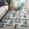 Safavieh Monaco Machine Made Area Rug, Grey / Blue Contemporary Style Easy Care In Multi
