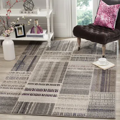 Safavieh Monaco Machine Made Area Rug, Grey / Multi Contemporary Style Easy Care In Gray
