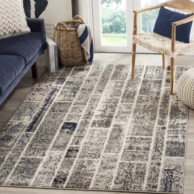Safavieh Monaco Machine Made Area Rug, Grey / Multi Transitional Style Easy Care In Gray