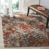 Safavieh Monaco Machine Made Area Rug, Grey / Orange Contemporary Style Easy Care In Multi
