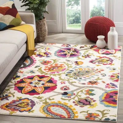Safavieh Monaco Machine Made Area Rug, Ivory / Multi Bohemian Style Easy Care
