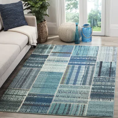 Safavieh Monaco Machine Made Area Rug, Multi Contemporary Style Easy Care In Blue