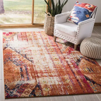 Safavieh Monaco Machine Made Area Rug, Orange / Multi Bohemian Style Easy Care