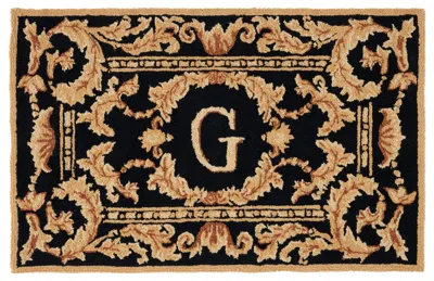 Safavieh Monogram Collection Hand-hooked Rug In Black