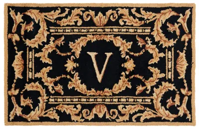Safavieh Monogram Collection Hand-hooked Rug In Black