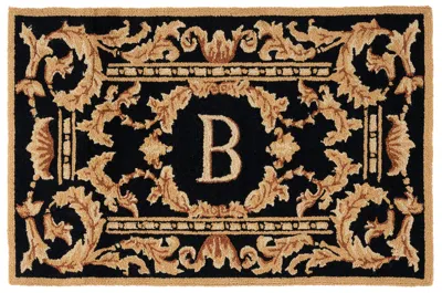 Safavieh Monogram Collection Hand-hooked Rug In Gold