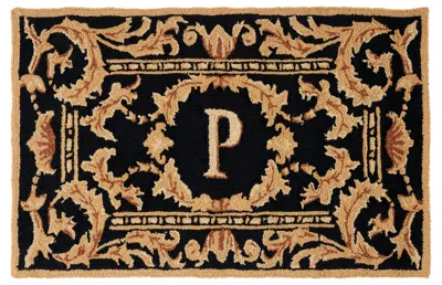 Safavieh Monogram Hand Made Area Rug, Black Traditional Style Non-shedding