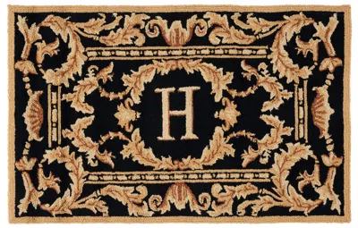 Safavieh Monogram Hand Made Area Rug, Black Traditional Style Non-shedding