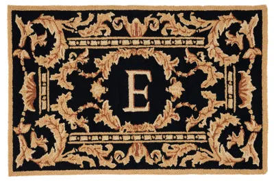 Safavieh Monogram Hand Made Area Rug, Black Traditional Style Non-shedding In Brown
