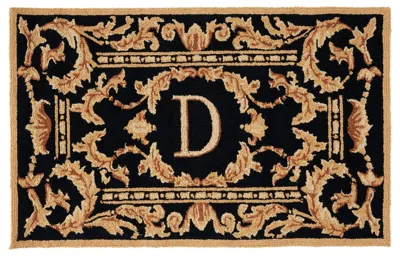 Safavieh Monogram Hand Made Area Rug, Black Traditional Style Non-shedding