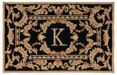 Safavieh Monogram Hand Made Area Rug, Black Traditional Style Non-shedding In Brown