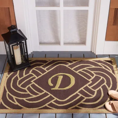 Safavieh Monogram Hand Made Area Rug, Chocolate Novelty Style Non-shedding In Brown