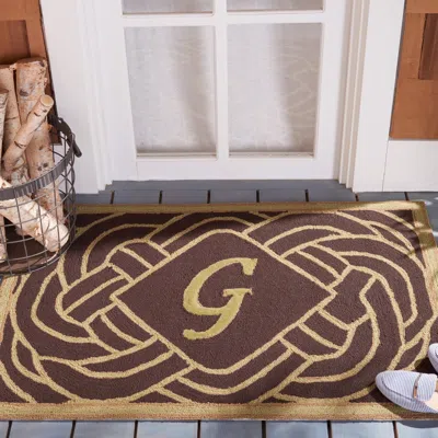 Safavieh Monogram Hand Made Area Rug, Chocolate Novelty Style Non-shedding In Brown