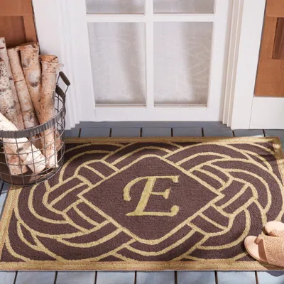 Safavieh Monogram Hand Made Area Rug, Chocolate Novelty Style Non-shedding In Brown