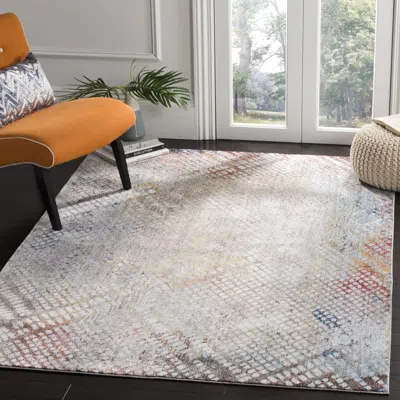 Safavieh Monray Machine Made Area Rug, Grey / Gold Contemporary Style Easy Care In Multi