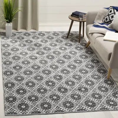 Safavieh Montauk Hand Made Area Rug, Black / Ivory Contemporary Style Non-shedding In Gray