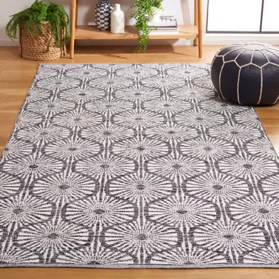 Safavieh Montauk Hand Made Area Rug, Black / Ivory Contemporary Style Non-shedding In Gray