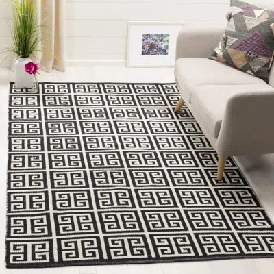 Safavieh Montauk Hand Made Area Rug, Black / Ivory Contemporary Style Non-shedding