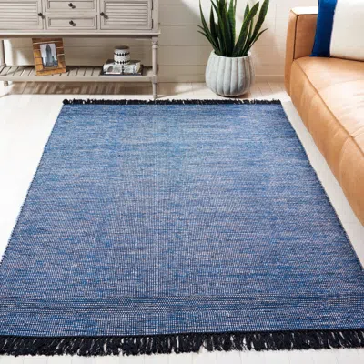 Safavieh Montauk Hand Made Area Rug, Blue / Black Contemporary Style Non-shedding