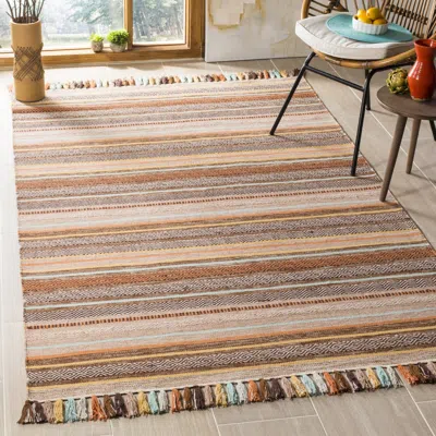 Safavieh Montauk Hand Made Area Rug, Brown / Multi Bohemian Style Non-shedding