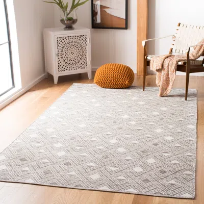 Safavieh Montauk Hand Made Area Rug, Charcoal / Ivory Contemporary Style Non-shedding In Gray