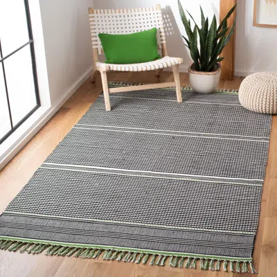 Safavieh Montauk Hand Made Area Rug, Green / Multi Bohemian Style Non-shedding In Gray