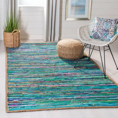 Safavieh Montauk Hand Made Area Rug, Green / Natural Bohemian Style Non-shedding