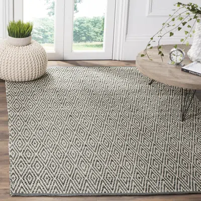 Safavieh Montauk Hand Made Area Rug, Ivory / Dark Grey Contemporary Style Non-shedding In Gray