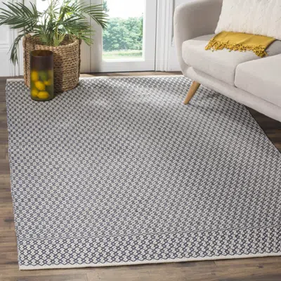 Safavieh Montauk Hand Made Area Rug, Ivory / Navy Contemporary Style Non-shedding