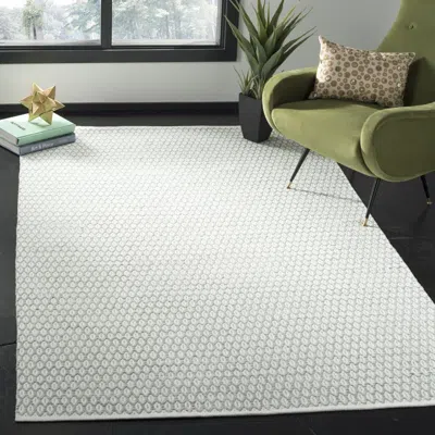 Safavieh Montauk Hand Made Area Rug, Light Green / Ivory Contemporary Style Non-shedding In Gray