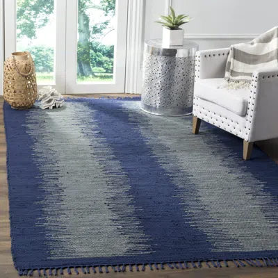 Safavieh Montauk Hand Made Area Rug, Navy Bohemian Style Non-shedding In Blue