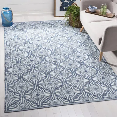 Safavieh Montauk Hand Made Area Rug, Navy / Ivory Contemporary Style Non-shedding In Blue