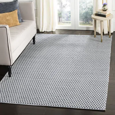 Safavieh Montauk Hand Made Area Rug, Navy / Ivory Contemporary Style Non-shedding In Gray
