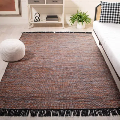 Safavieh Montauk Hand Made Area Rug, Orange / Black Contemporary Style Non-shedding In Brown