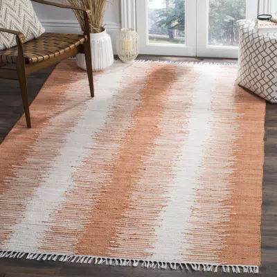 Safavieh Montauk Hand Made Area Rug, Orange Contemporary Style Non-shedding