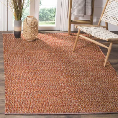 Safavieh Montauk Hand Made Area Rug, Orange / Multi Contemporary Style Non-shedding