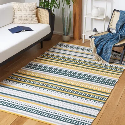 Safavieh Montauk Hand Made Area Rug, Yellow / Ivory Bohemian Style Non-shedding In Multi
