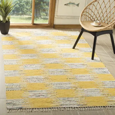 Safavieh Montauk Hand Made Area Rug, Yellow / Multi Bohemian Style Non-shedding
