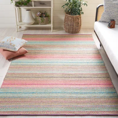 Safavieh Montauk Machine Made Area Rug, Blue / Pink Bohemian Style Easy Care In Multi