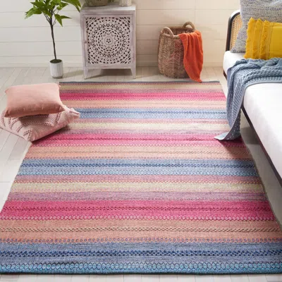 Safavieh Montauk Machine Made Area Rug, Blue / Red Bohemian Style Easy Care In Multi