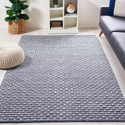 Safavieh Montauk Machine Made Area Rug, Grey / Ivory Contemporary Style Easy Care In Blue