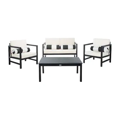 Safavieh Montez 4-pc. Conversation Set Cushioned In Black